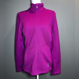 Spyder Core Sweater Full Zip Jacket L — Magenta Fleece Knit